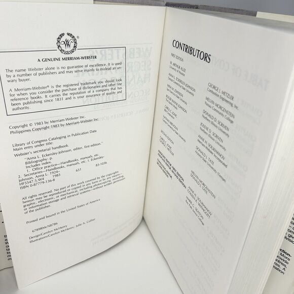 Webster's Secretarial Handbook: Second Edition 1983 Hardcover Book w/Cover VTG - Picture 6 of 9